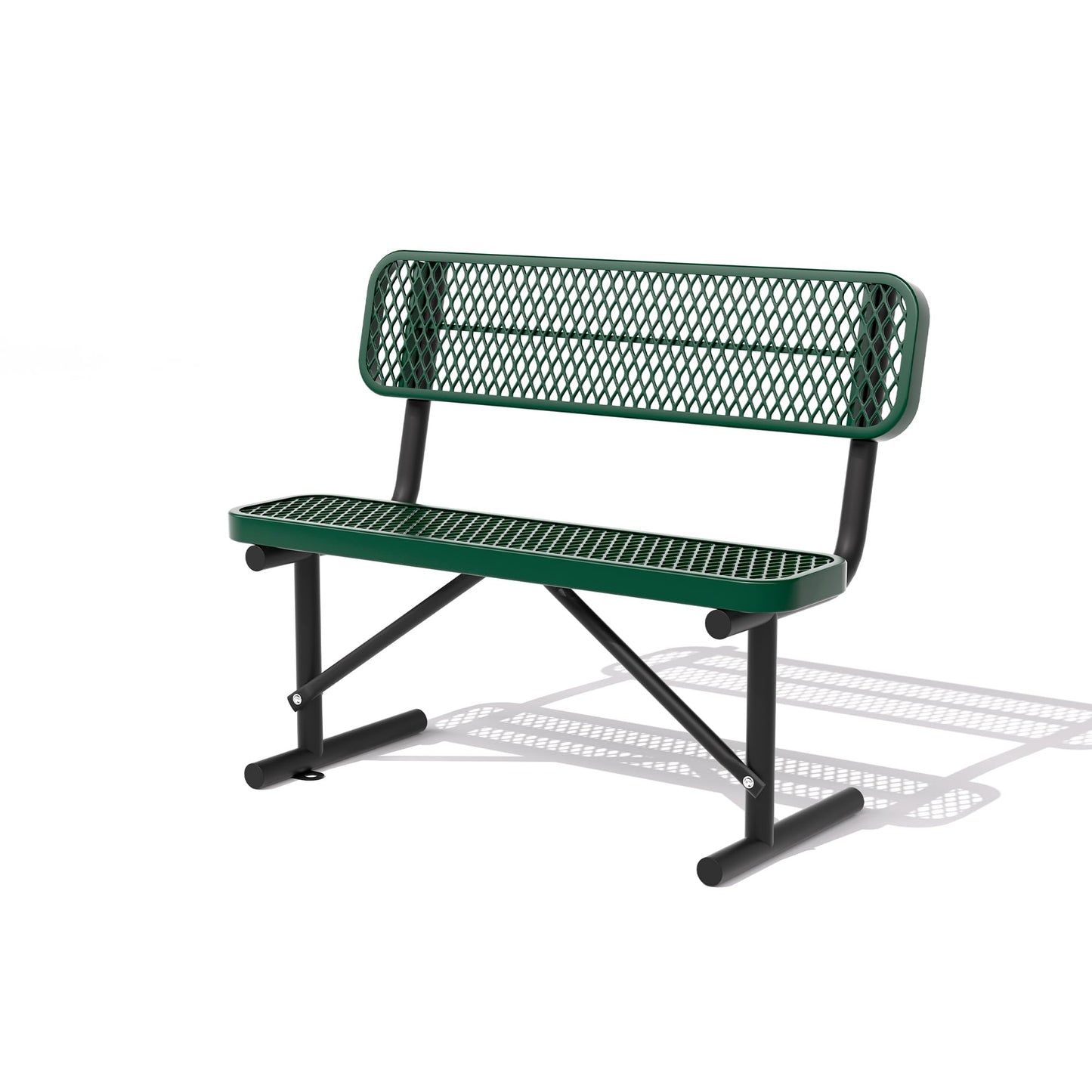 Choosilay 4/6/8 Feet Park Bench for Outside Heavy Duty Metal, Garden Benches Outdoor Bench with Backrest & Portable Frame, for Shopping Malls Stores Parks Patios Decks, Green