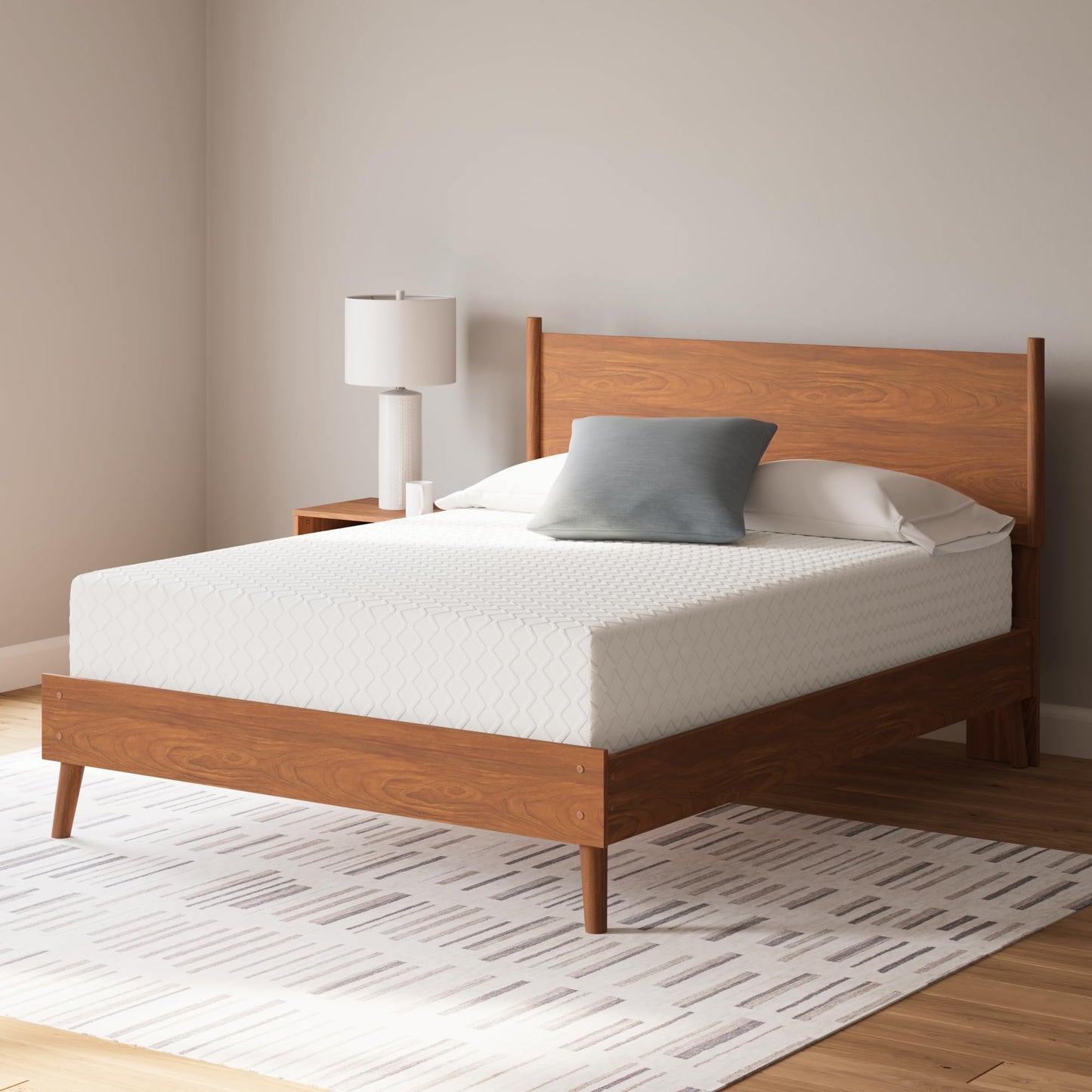 Signature Design by Ashley King Size Chime 12 Inch Medium Firm Memory Foam Mattress with Green Tea & Charcoal Gel for Pressure Relief