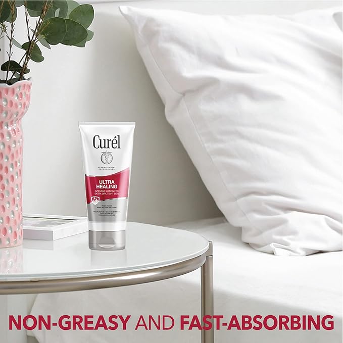 Curel Ultra Healing Intensive Fragrance-Free Lotion For Extra-Dry Skin, Ideal for Sensitive Skin, Dermatologist Recommended, Cruelty Free, Paraben Free, 2.5 Oz, Pack of 4