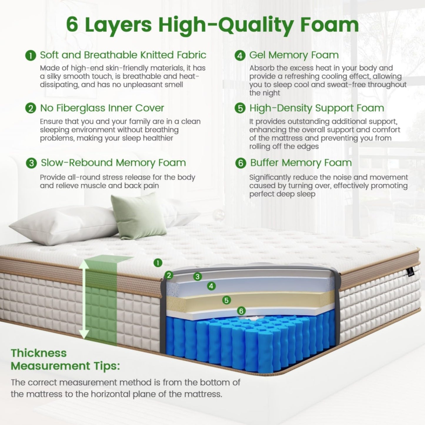 Firm King Mattress, [Enhanced] 12 Inch King Size Hybrid Mattress with Gel Memory Foam & Independent Pocket Springs, Pressure Relief, Strong Edge Support, 365-Night Trial, CertiPUR-US