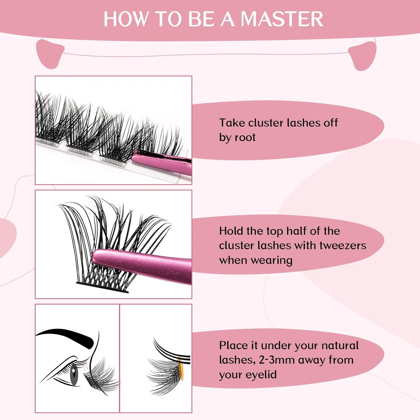 Cluster Lashes, 72 Pcs Individual Lashes, Lash Clusters DIY Eyelash Extension, Natural Lashes Super Thin Band Reusable Soft & Comfortable (Natural, D-12mm)