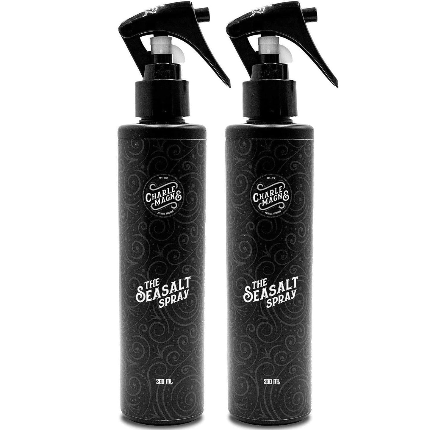 Charlemagne Sea Salt Spray for Men - Firm Hold, 200ml, 2 Pack, Mediterranean Breeze - Salt Water Texture Spray for Hair Volume & Beach Wave Curls with Heat Protection - Matte Finish, Made in Germany
