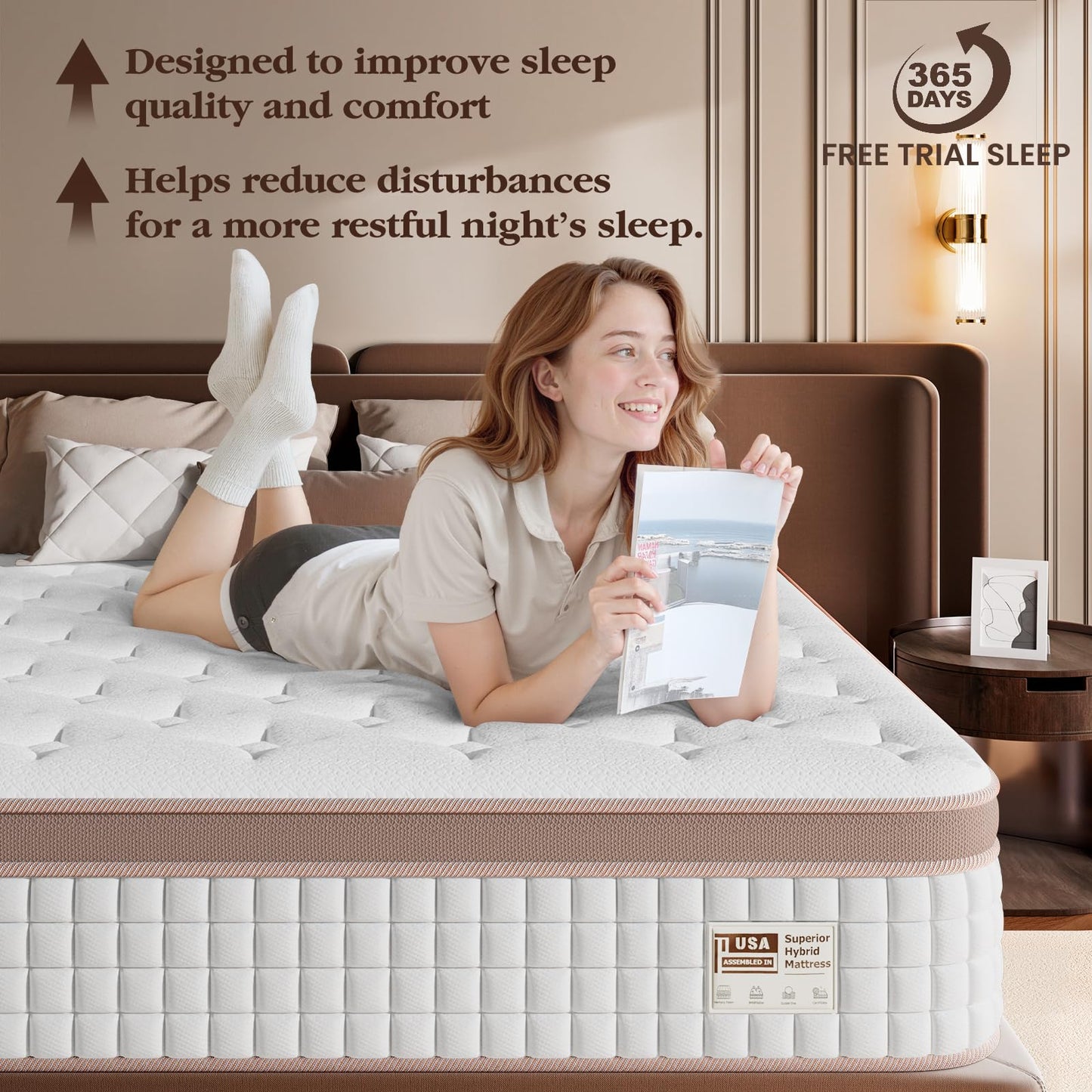 FP FLEXPEDIC Mattress Queen Size 12 Inch - Medium Firm Hybrid Bed in a Box for Couples & Light Sleepers, 366-Night Trial, Pocket Spring Mattress for Back & Lumbar Support, CertiPUR-US Certified