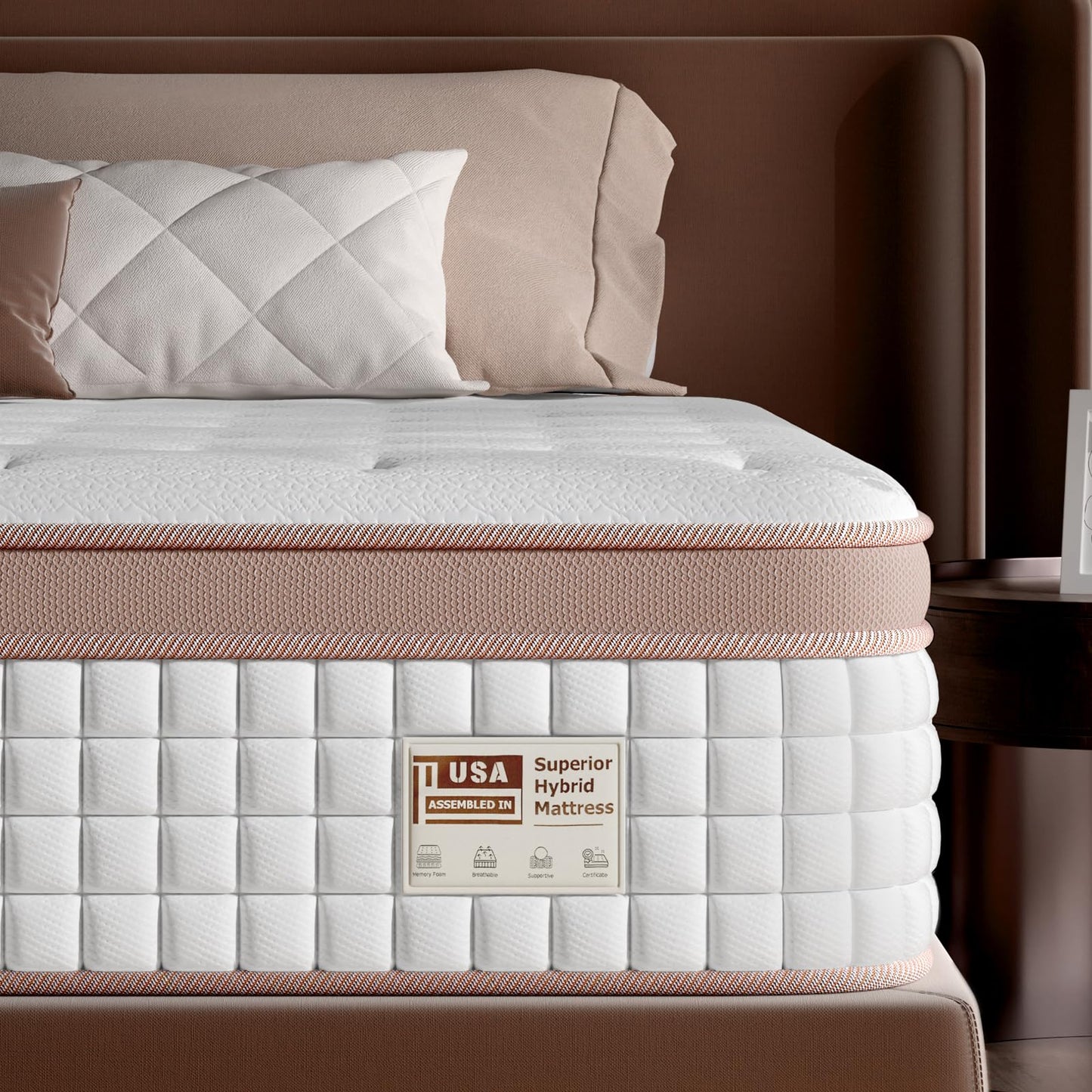 FP FLEXPEDIC Mattress Queen Size 12 Inch - Medium Firm Hybrid Bed in a Box for Couples & Light Sleepers, 366-Night Trial, Pocket Spring Mattress for Back & Lumbar Support, CertiPUR-US Certified