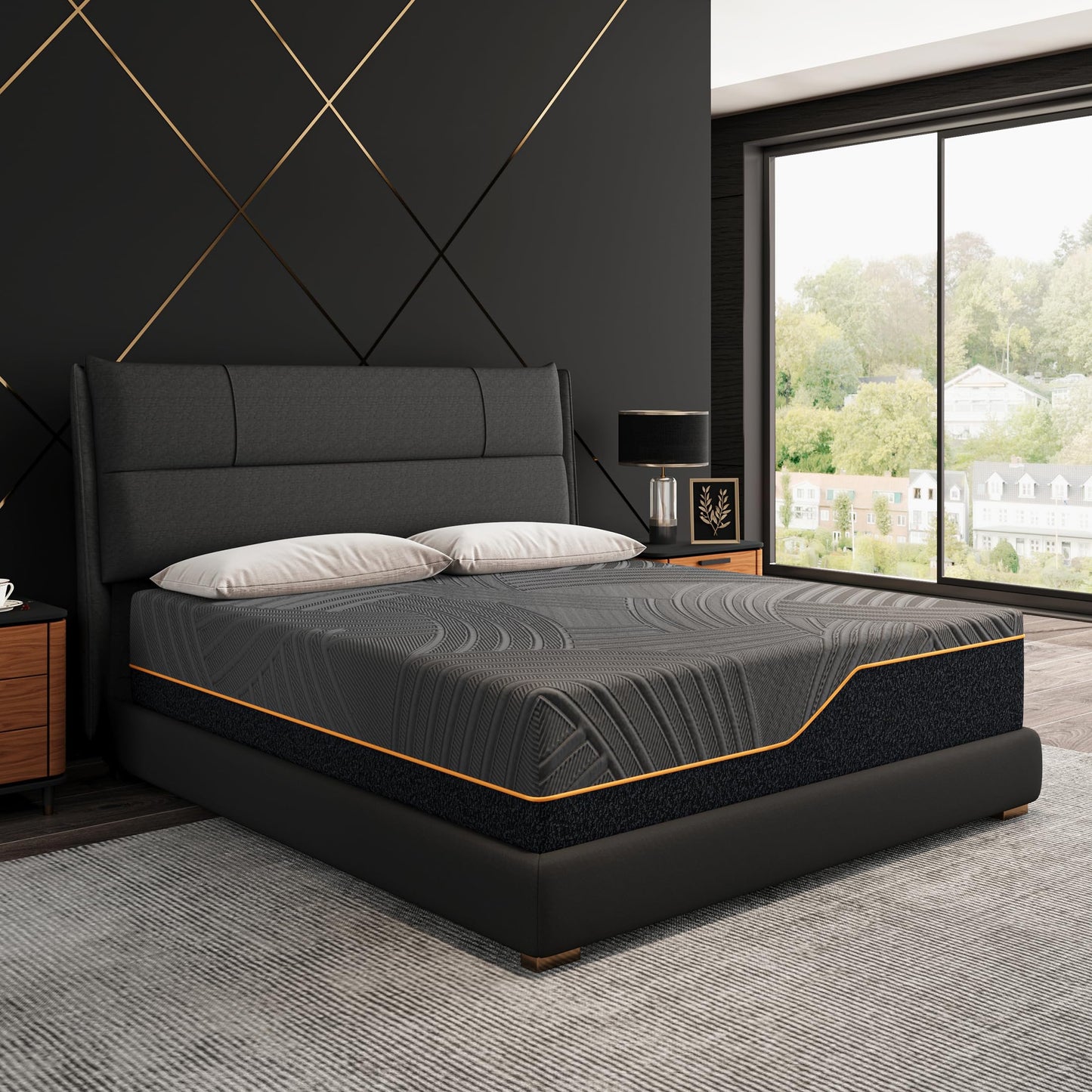 Dyonery 14 Inch Firm King Size Mattress in a Box, Copper Memory Foam Mattress with Cooling Cover, Relieving Pressure & Back Pain, Fiberglass-Free, CertiPUR-US Certified, Foam Made in USA, 76"x80"x14"