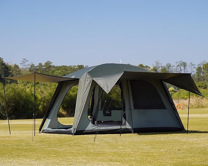 Vidalido 4-6 Person Camping Tent with 3 Door 2 Room Large Family Cabin Tents, Double Layer Waterproof Portable Glamping Tent, Big Tents for Outdoor Camping Hiking and Backpacking