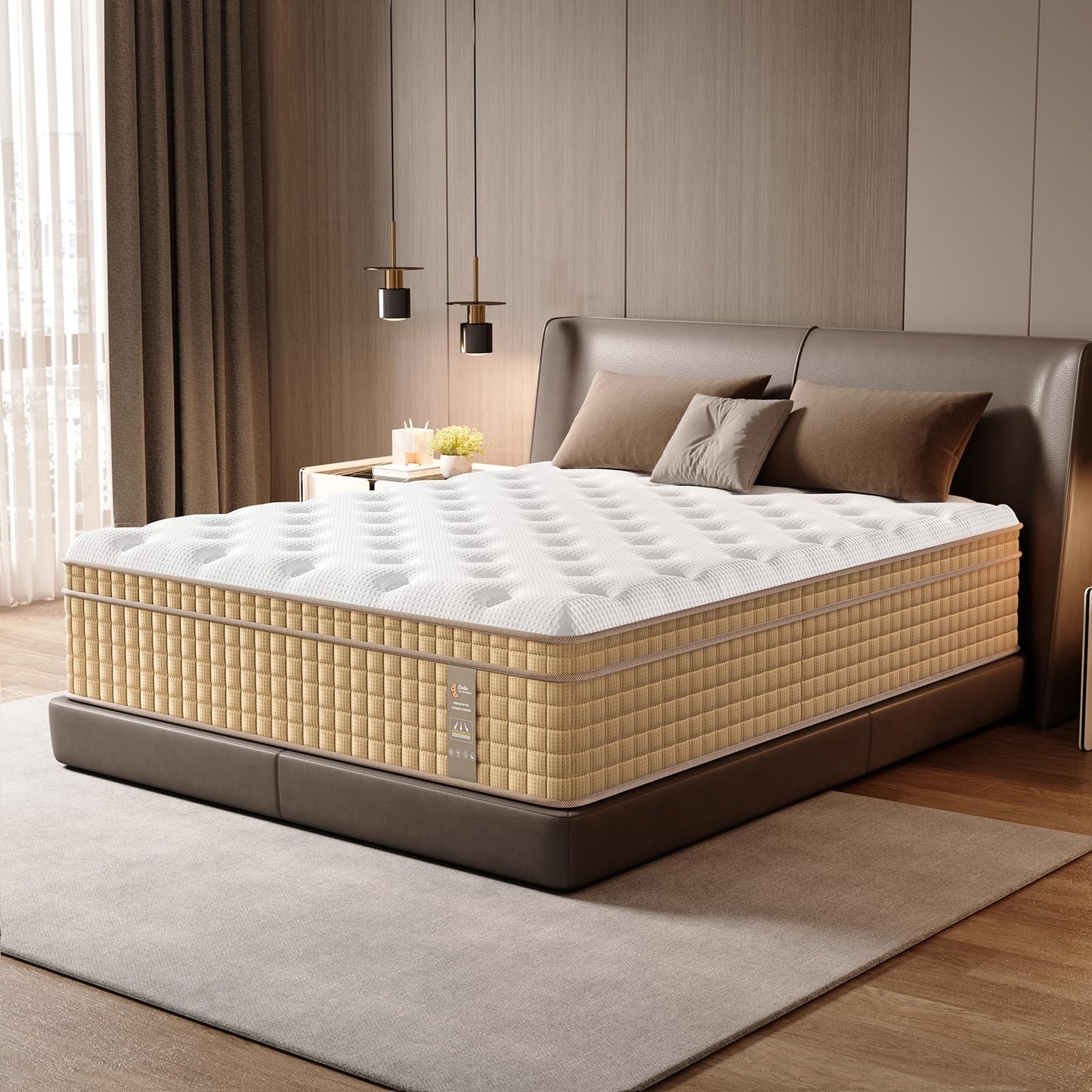 BedStory Queen Mattress Hybrid 14 Inch Mattresses Gel Memory Foam & Pocket Spring Bed for Back Pain Relief, Fiberglass-Free, CertiPUR-US
