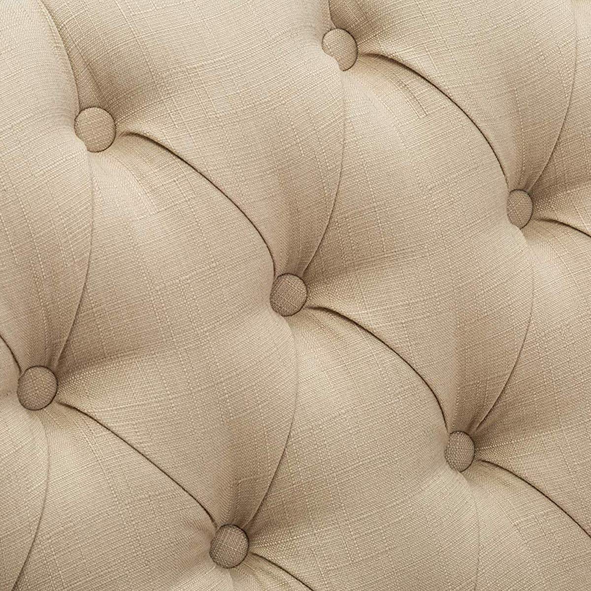 Yongqiang Settee Bench with Back for Dining Room Living Room Entryway Modern Upholstered Banquette Button Tufted Loveseat Sofa Mini Couch with Wood Legs Khaki