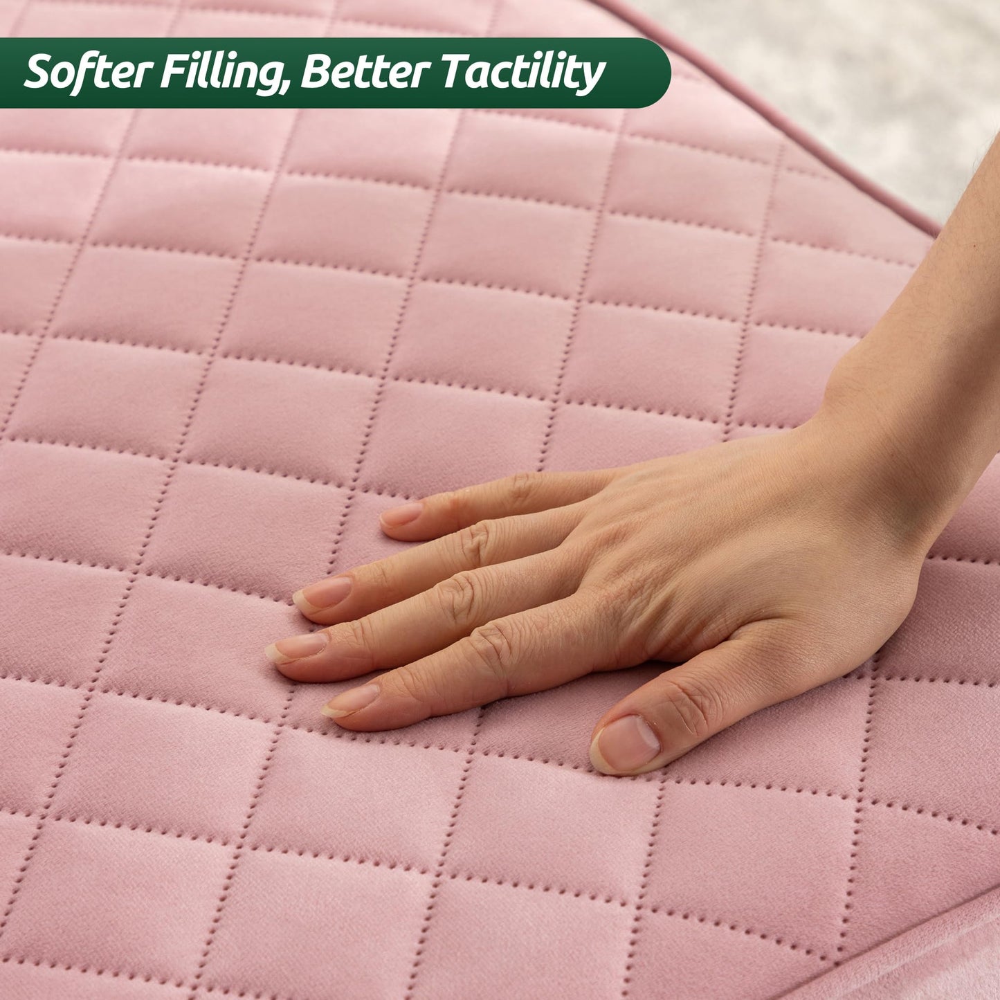BIGSYY Sofa Bed, 4 in 1 Multi-Function Folding Ottoman Breathable Velvet Couch Bed with Adjustable Backrest Modern Convertible Chair for Living Room Apartment Office,Squared-Pink