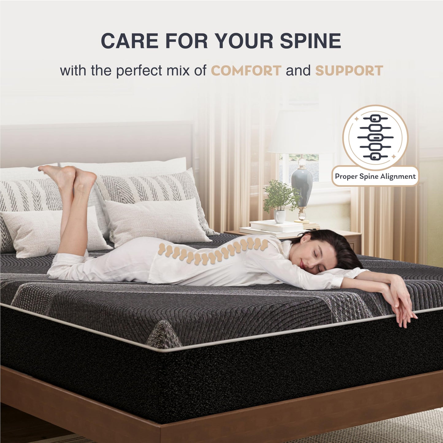 Dyonery King Mattress 10 Inch Charcoal Memory Foam in a Box, CertiPUR-US Certified Fiberglass Free, Gel Double Mattress, Made in The USA of US Foam, 80" × 76" × 10", Medium