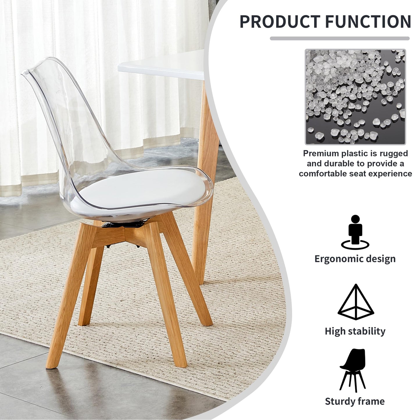 JEARGE 35-47" Marble Dining Table Set for 4, Extendable Dining Table Set for 4, Stone Table Top with Wood Stand, Small Transformer Dining Set Ideal for Small Spaces and Apartments