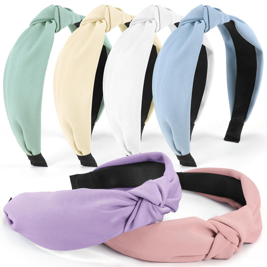 DiyJibb Headbands for Women Girls - 6PCS Stylish Top Knotted Headbands - Knotted Headband for Women - Head Bands Wide Hairband Hair Accessories