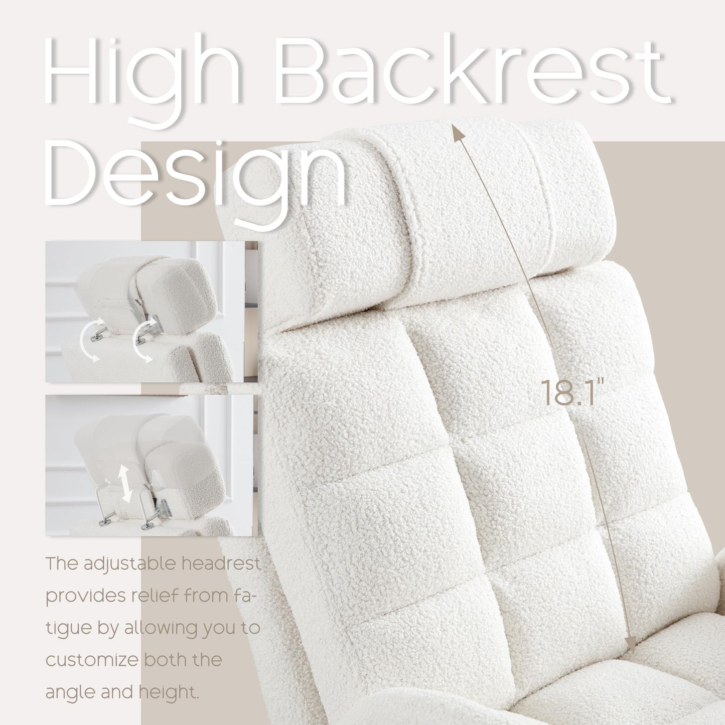YUUIJOAA Accent Chair with Ottoman - Reading Chair and Storage Ottoman Set Comfy Velvet Lounge Arm Chair with Adjustable Backrest Cozy Reclining Sofa for Living Room Bedroom White