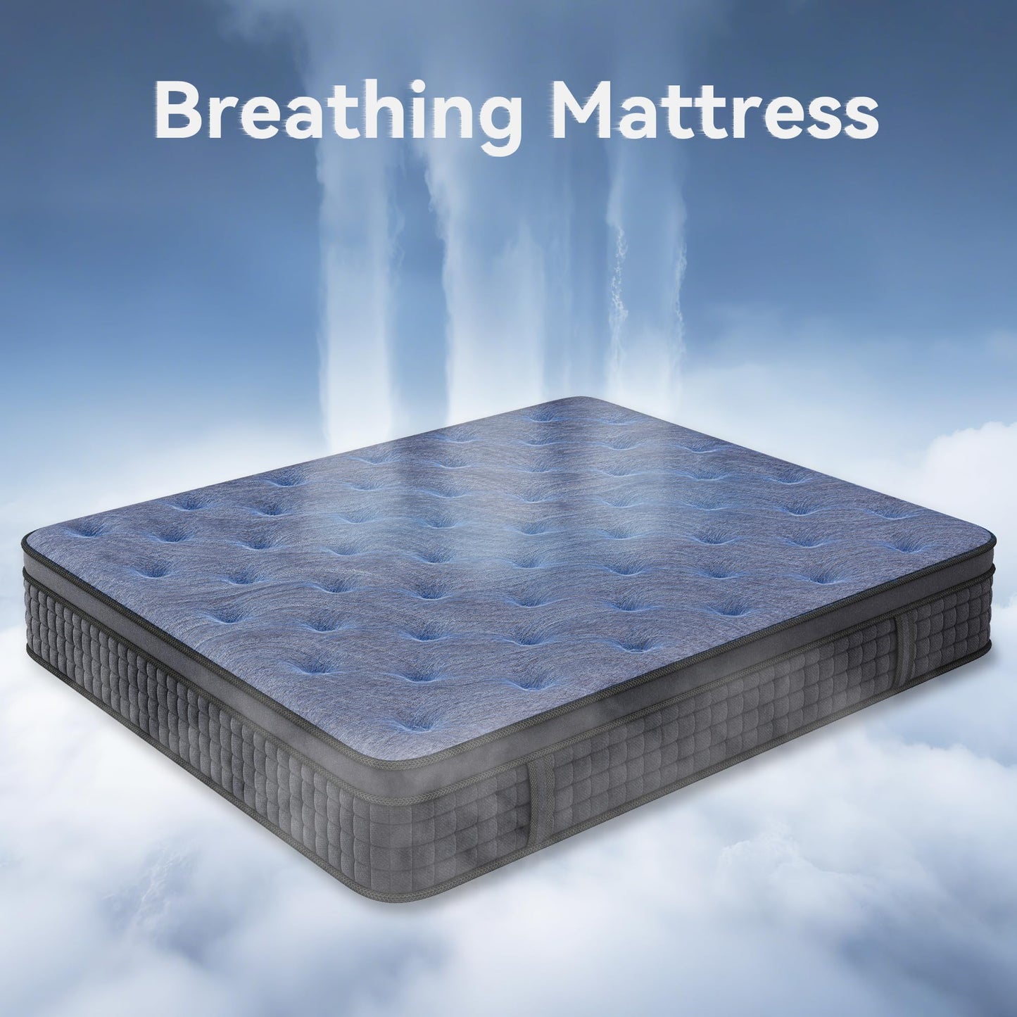 Susalt Queen Mattress, 12 Inch Hybrid Mattress in a Box, Gel Memory Foam, Medium Firm, Edge Support, Motion Isolation, Pressure Relief, Zoned Support Spring, CertiPUR-US Certified, Black & Gray