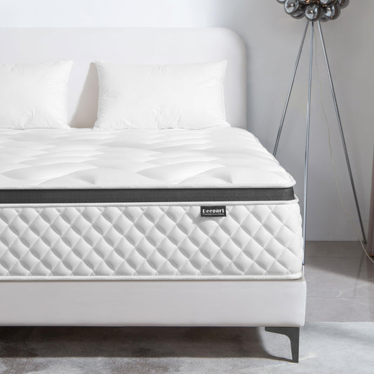 Deegari Queen Mattress, 14 Inch Queen Size Mattress in a Box,Memory Foam Hybrid Mattresses,with Individual Pocket Spring for Motion Isolation & Silent Sleep, Pressure Relief,Plush Firmness