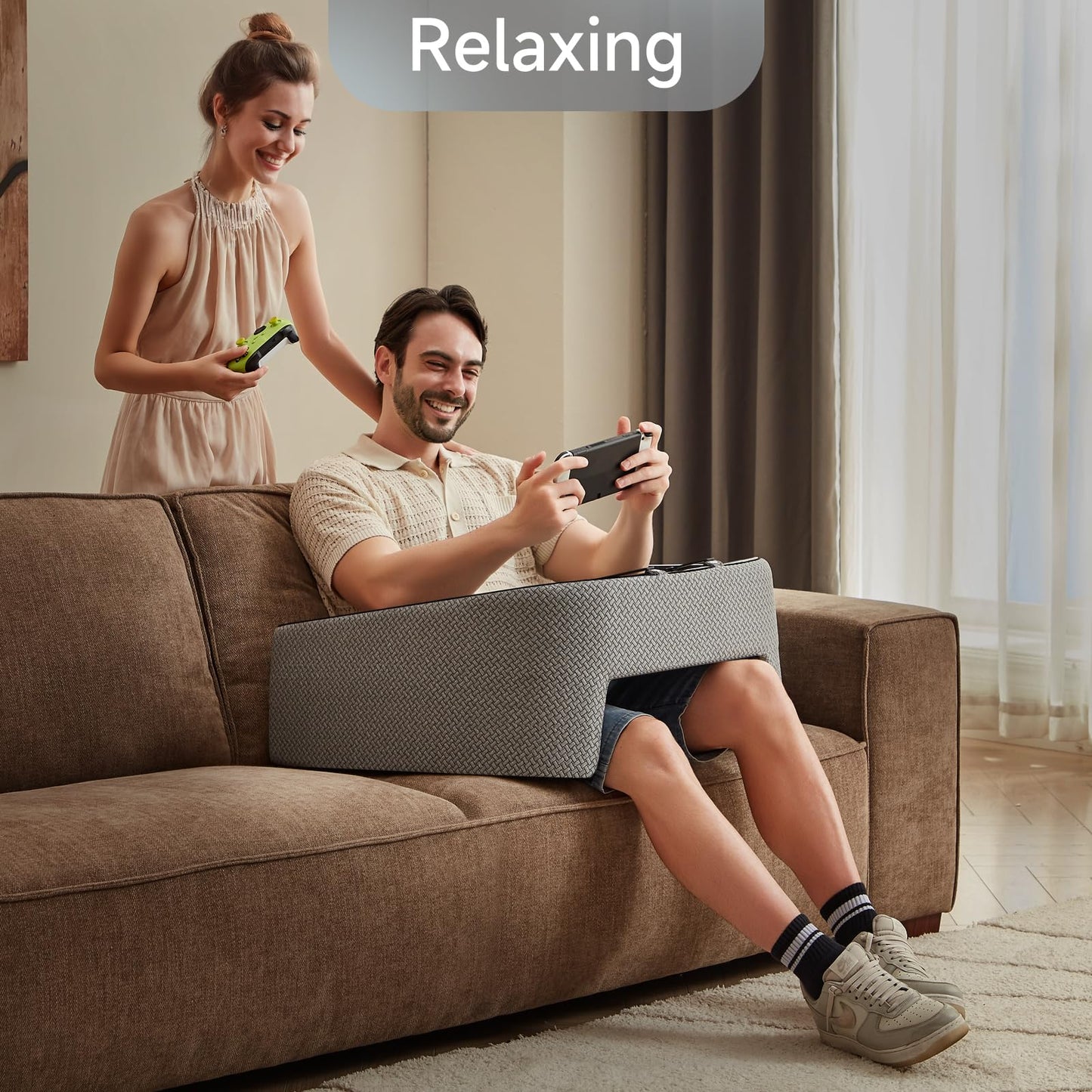 AskDesk Reading Pillow for Lap,Extra Large Soft Foam Lap Desk Pillow,Arm Rest Pillow for Adult,Reading Pillow/Gaming Pillow/Working Bed Desk,for Sitting in Bed,Floor,Sofa,Large Size