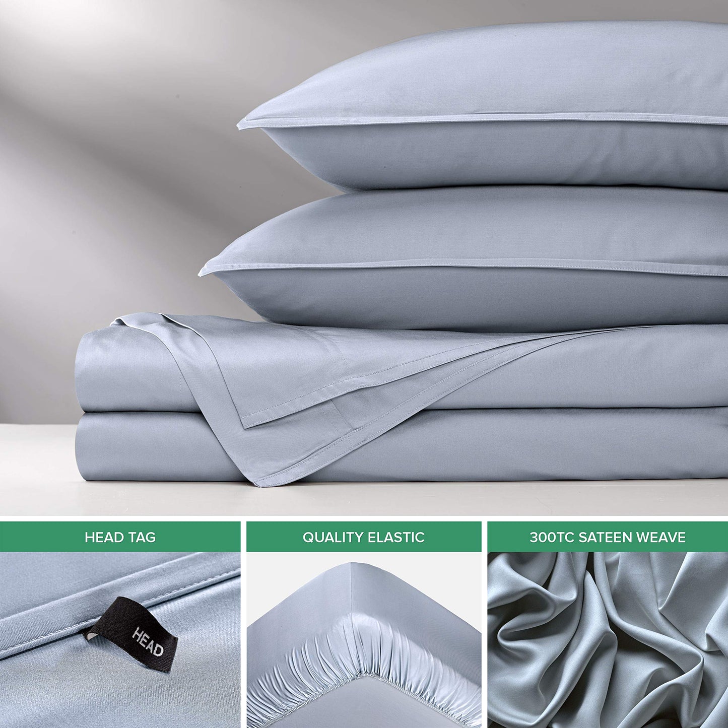 King Sheets by Pure Bamboo, Genuine 100% Organic Viscose Derived from Bamboo Bed Sheet Set, Luxuriously Soft & Cooling, Double Stitching, Lifetime Quality Promise (King, Sterling Blue)