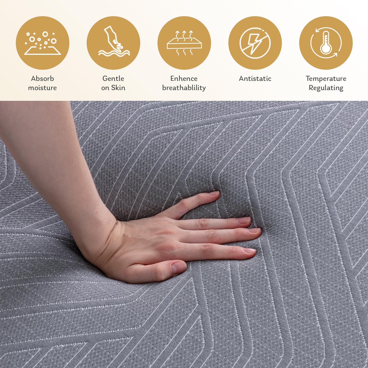 EGOHOME 12 Inch Queen Mattress, Copper Gel Cooling Memory Foam for Back Pain Relief, Therapeutic Bed in a Box, Foam Made in USA, CertiPUR-US Certified, 60x80x12 Black