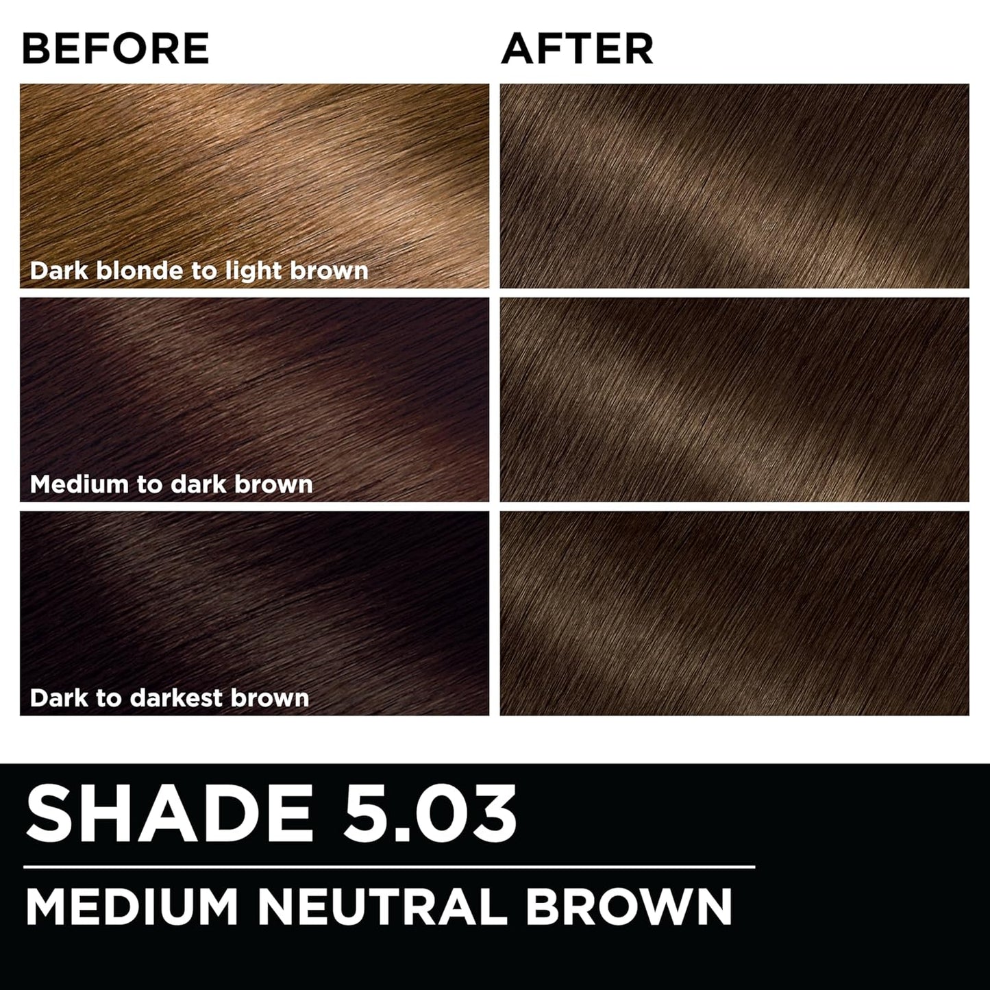 Garnier Hair Color Olia Ammonia-Free Brilliant Color Oil-Rich Permanent Hair Dye, 5.03 Medium Neutral Brown, 2 Count (Packaging May Vary)