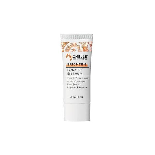 MyCHELLE Dermaceuticals Perfect C Eye Cream - for Dark Circles and Puffiness with Vitamin & Plant Stem Cells to Reduce Visible Signs of Aging, Fine Lines Wrinkles, 0.51 Fl Oz (Pack 1)