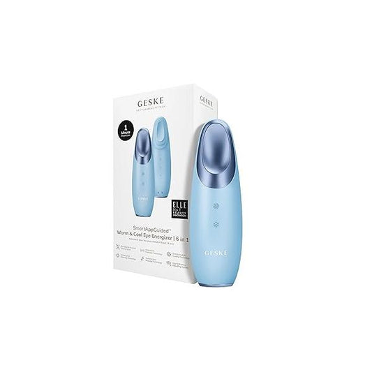 SmartAppGuided™ Warm & Cool Eye Energizer | 6 in 1 Heated Massager Combat Dark Circles Under-Eye Bags Refresh Droopy Eyelids Anti-Stress Relaxation Sonic Massaging
